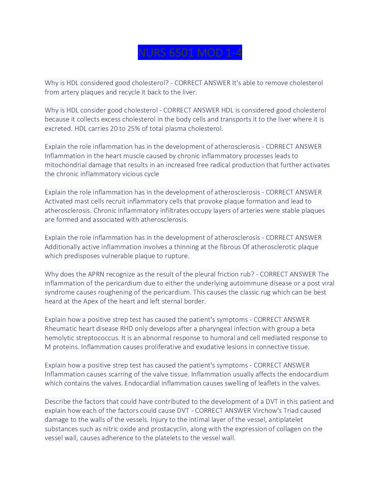 Preview image of NURS 6501 MOD 1 document